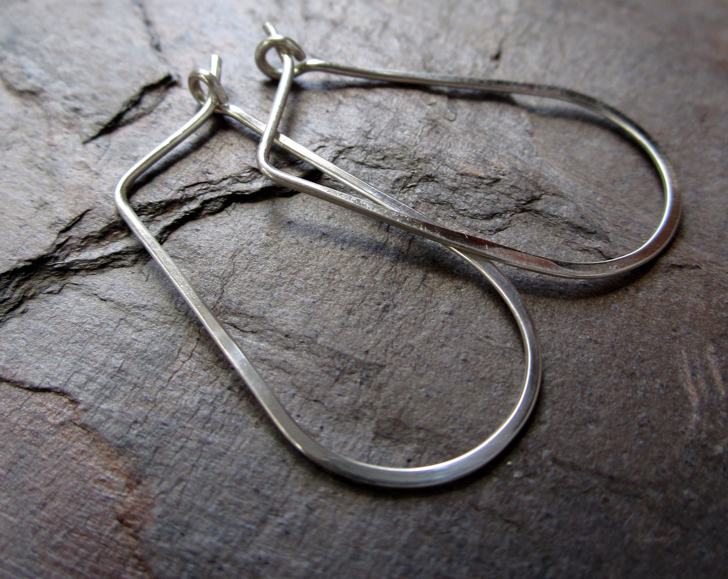 Petals - Sterling Silver Hammered Hoop Earrings