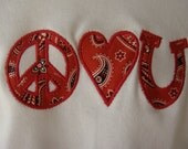 Custom Boutique Girls Applique Peace Love Horseshoe T Shirt