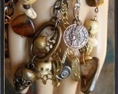 Multi Charms Bracelet Steampunk Goth BOHO Mermaids And Skulls