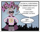 Invitation:  Superhero Girl Birthday or Halloween Party Invititation - Printable & Custom