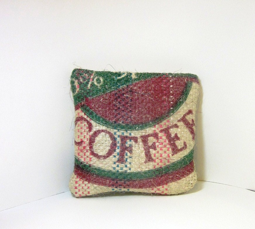Rustic Eco Friendly Burlap Medium  Pouch - Coffee Love