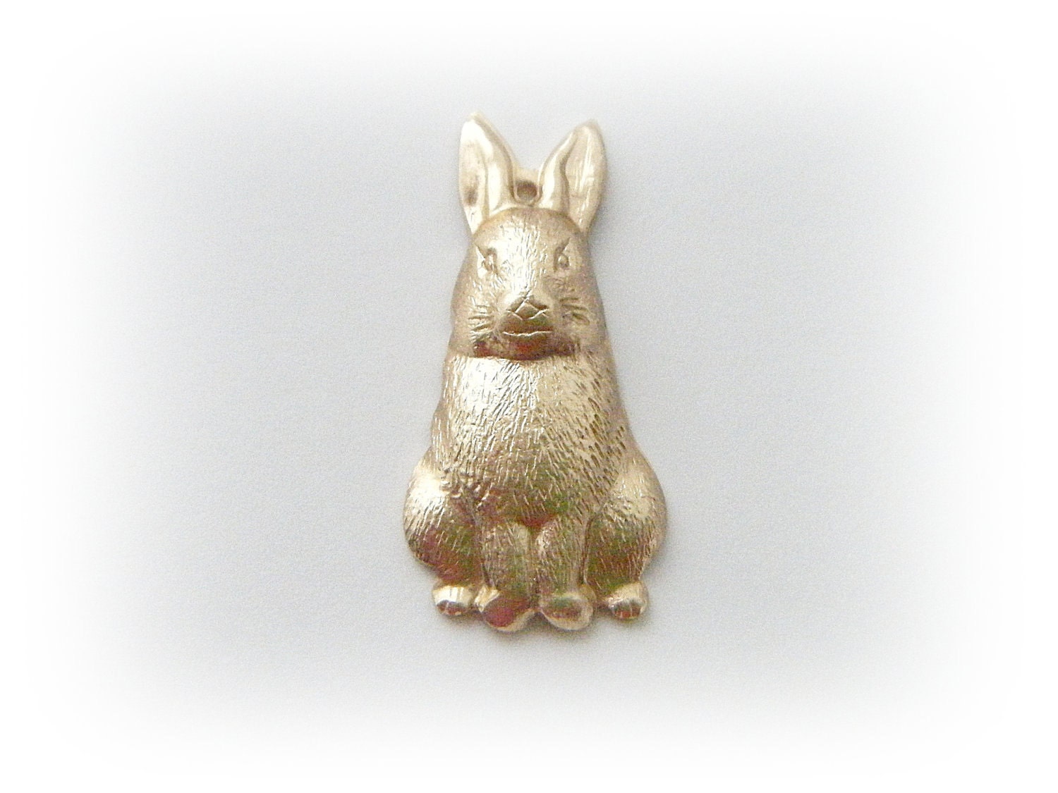2 - RABBIT Raw Brass Charm - Brass Stamping - Brass Jewelry Findings (BB)