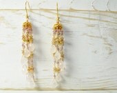 Pink Sapphire and Rose Quartz Statement Earrings in Vermeil:) Pretty in Pink Statement Earrings