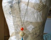 long necklace - cube disc and teardrop beads - copenhagen