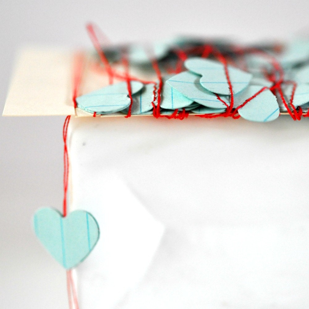 Tiny Hearts Paper Garland Blue