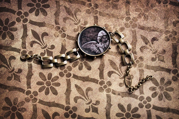 20% OFF Sale Vintage Inspired Jewelry PhotoBracelet - Only Angels Know - original fine art photo
