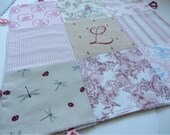 Girl Lovey Blanket with Custom Hand Embroidered Initial or Name by Dolce Dreams