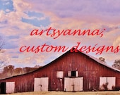Big Tennessee Barn, Red Barn in landscape, Digital photograph red barn, Digital color landscape