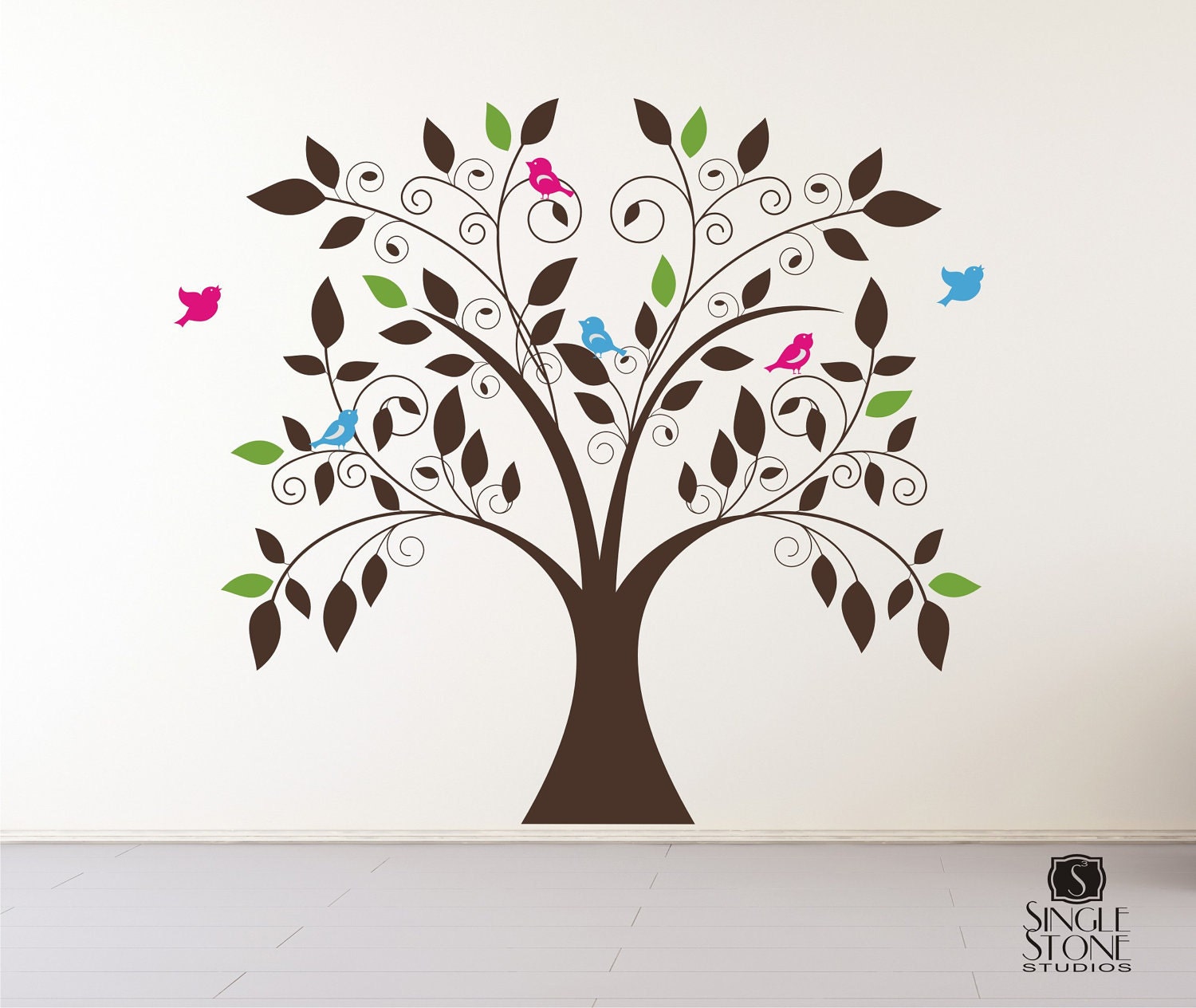 Tree Wall Decal Whimsical (Medium) - Nursery Vinyl Stickers Art