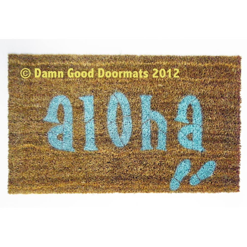 aloha tiki doormat welcome