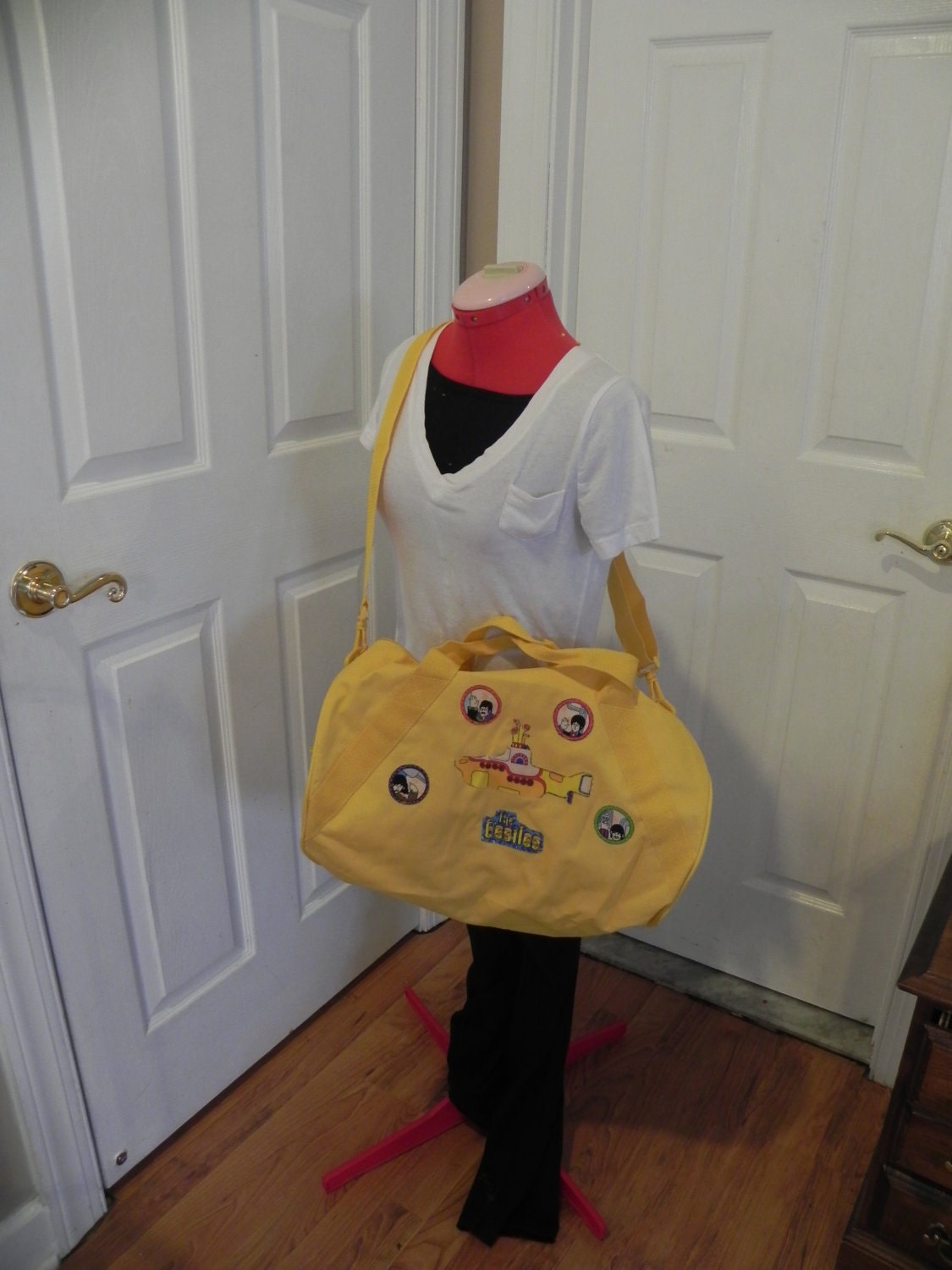 Duffel Bag made with Beatles Yellow Submarine fabric