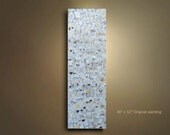Original Abstract Painting Gold white black brown Texture Art metallic 40x12 Modern Contemporary acrylic Painting by OTO