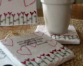 Valentine Gift, Make Your Heart Sing Absorbent Tile Coasters, Set of 4