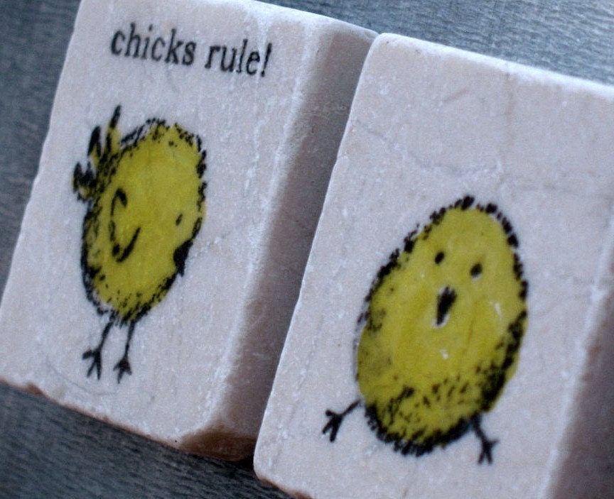 Hip Chicks Rule Tile Magnets, Set of 3, Ready to Ship