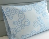 Organic Travel Pillowcase/Toddler Pillowcase - Eco Friendly - Blue Swirls - Eco Friendly Gift Idea - Free Gift Wrapping