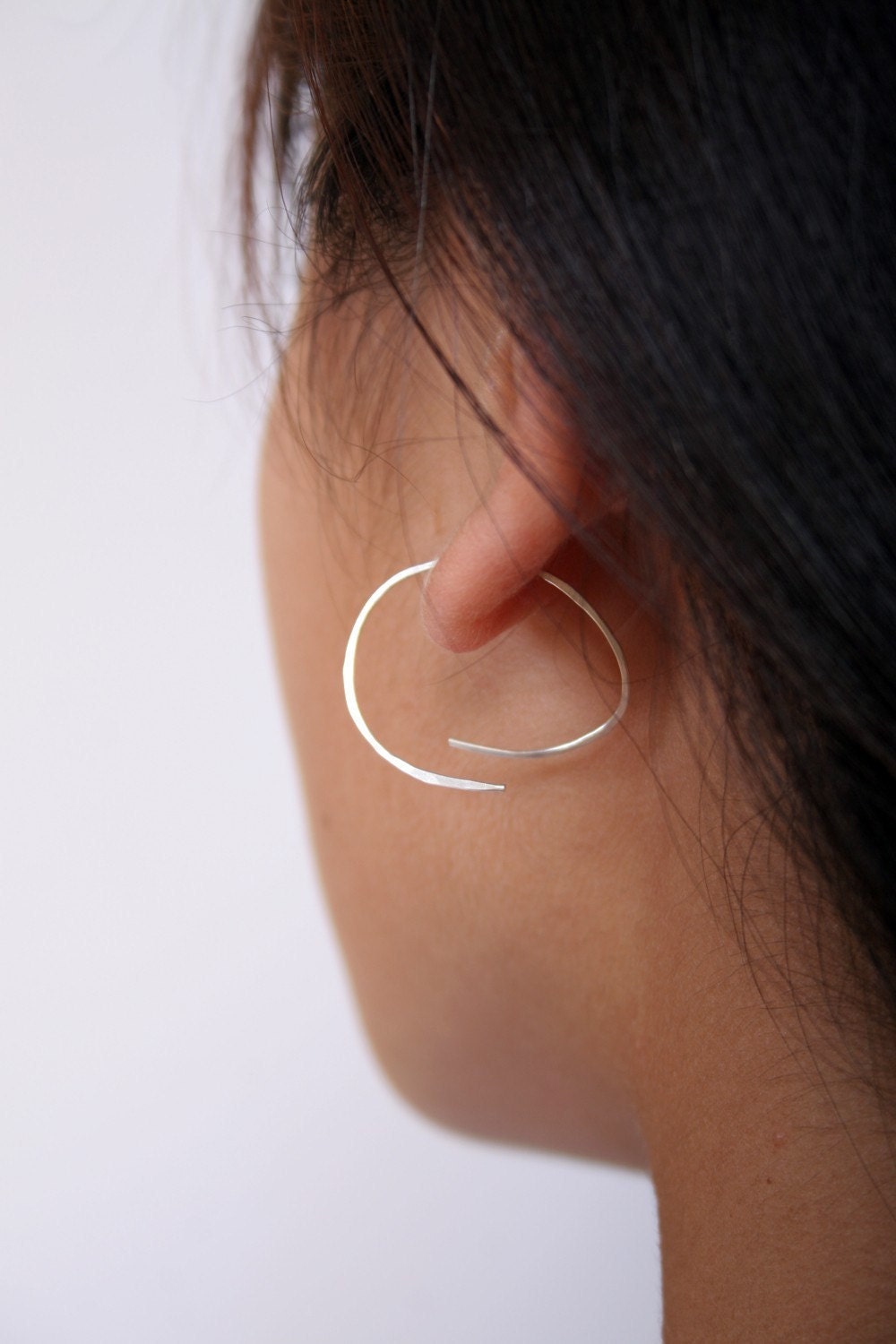 Semi Circle Sterling Silver Earrings