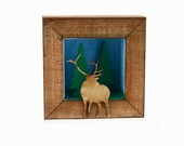 Original Art 3D Buck Deer Antlers and Woodland Forest