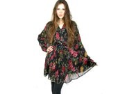 Vintage romantic flower print mini Dress