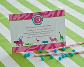 PINK JUNGLE SAFARI Birthday Party Invitation - Safari Animals Printable Invitation - Customized Printable Invitation