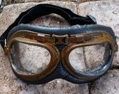 Steampunk Goggles Glasses  lenses loops cyber Aviator Club ---RARE-----Time Travel Crazy Scientist's Oculo-Vision Tool---biker motorcycle