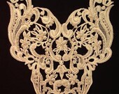 Dress It Up - Large Vintage Beaded Pearl Ivory Wedding  Applique Yoke (H)