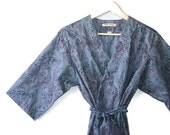 Womens Robe. Dressing Gown. Wrap. Knee Length. Regent Peacock.