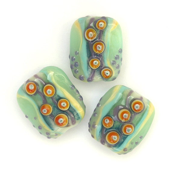 Charisma - Handmade Lampwork Glass Bead Set (3) OOAK SRA