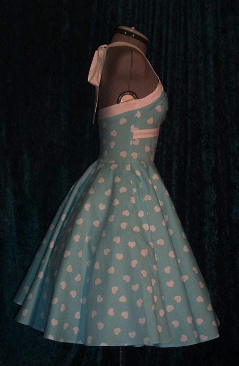 RESERVED Sky Blue Pin-Up Retro Swing Dress