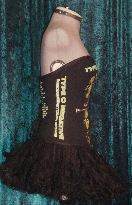 RESERVED Custom Type-O-Negative Band Shirt Corset