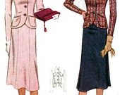 Vintage 30s McCall 3096 Swing Era Two Peice Suit Dress Sewing Pattern Size 16 Bust 34