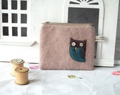 Owl coin purse with button eyes