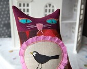 Textile Art Cat Doll called Nina