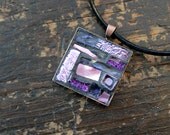 Pink and Violet Mosaic Pendant