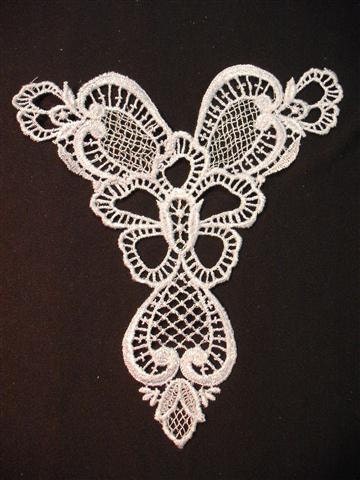 Grab Em By The Collar - Vintage Lace Applique - Light Blue - (7)