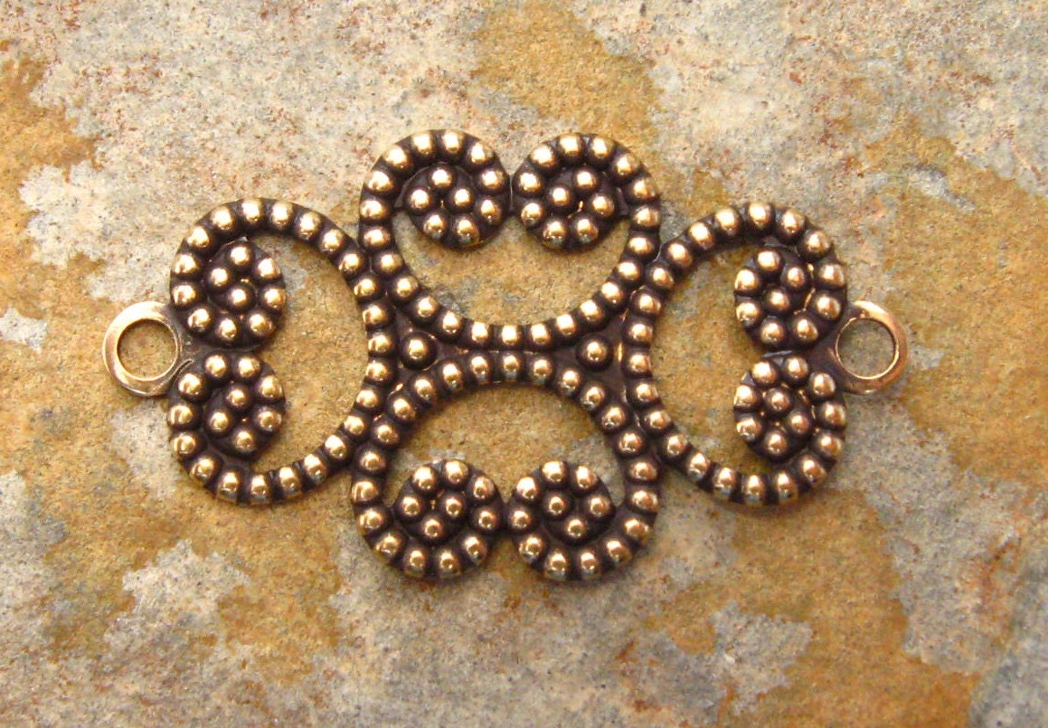 4 Oval Filigree Connector 13mm x 24mm Antique Gold Patina - Trinity Brass LOW SHIPPING