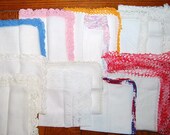 Crochet and Lace on White Hankies