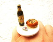 Beer Ring Bagel SardinesCheese  Miniature Food Jewelry