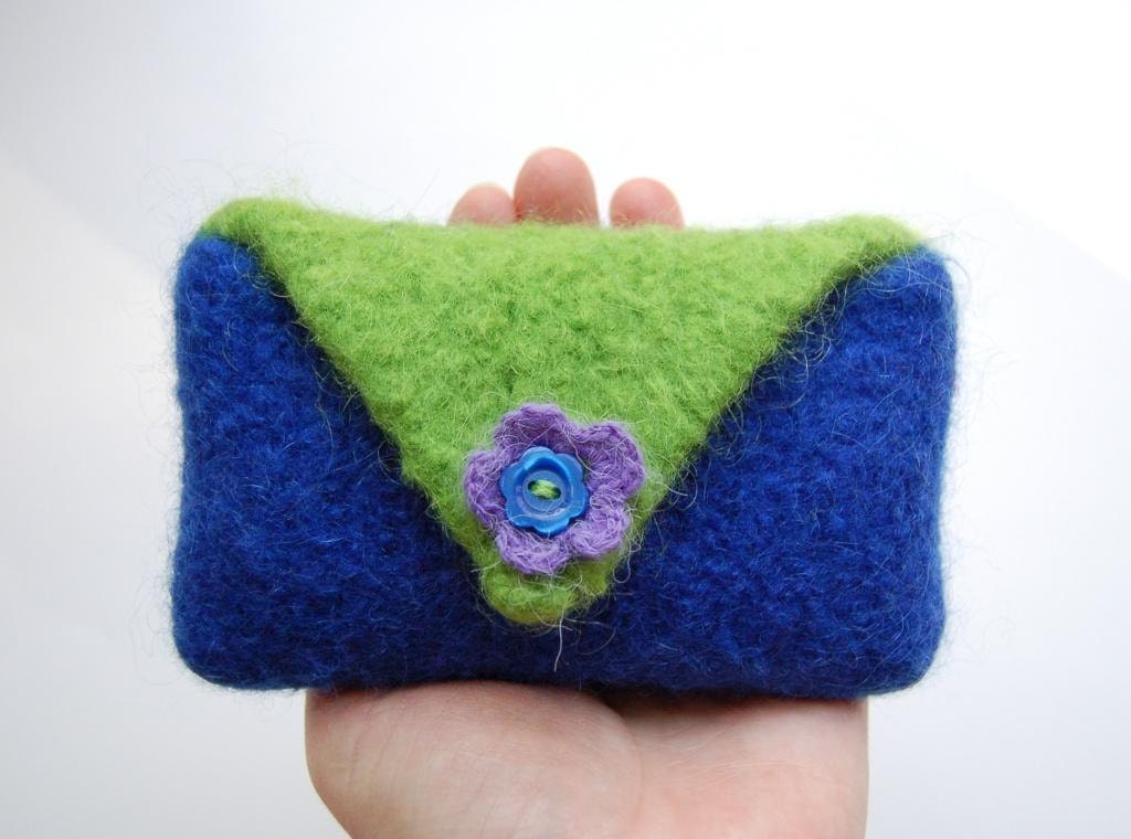 felted wool envelope case cell phone gadget cozy