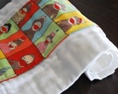 Silly Sock monkey burp cloth