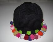 Flower Garden on a Black Hat