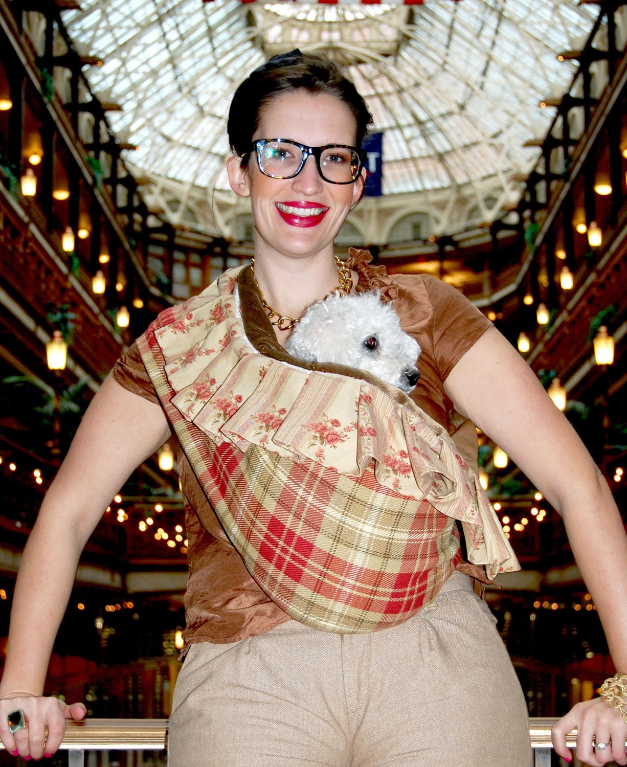 Not too Shabby Chic Dog Sling Carrier Two