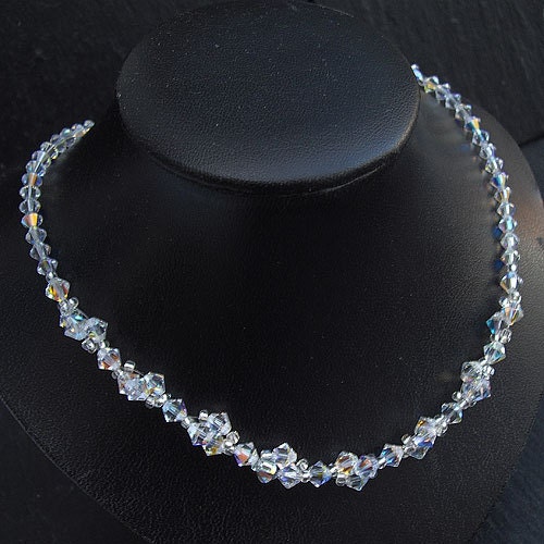 Crystal Wedding Necklace - Clear AB Swarovski Crystals