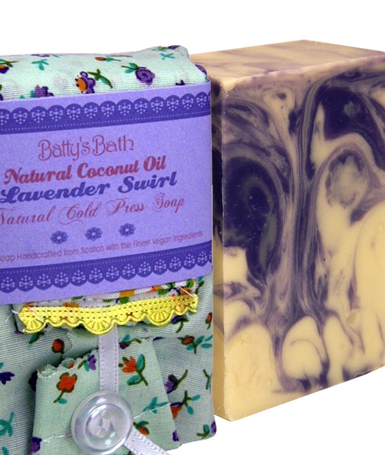 Lavender Swirl Soap Bar - 100% Natural Cold Press Soap