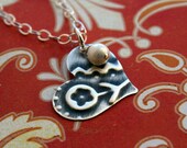 Mended Heart Embossed Sterling Silver Necklace