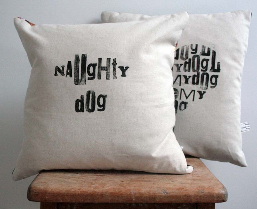Naughty dog pillow