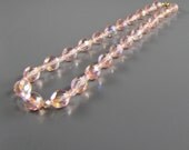1950's Pink Crystal Aurora Borealis  Necklace