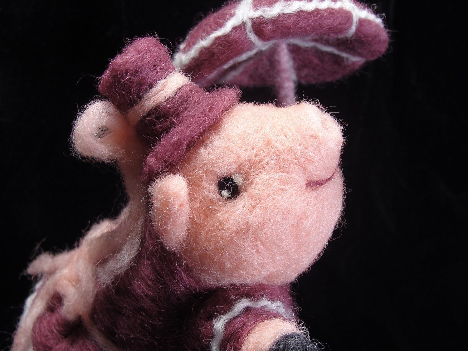 Needle Felted Animal, Pig  - Princess Swinederella Of Hamstead - Animal Soft Sculpture by Bella McBride