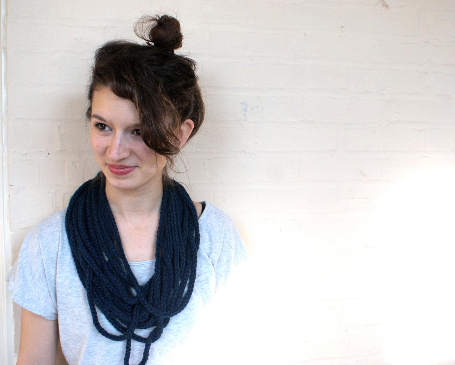 Teal Scribble Scarf