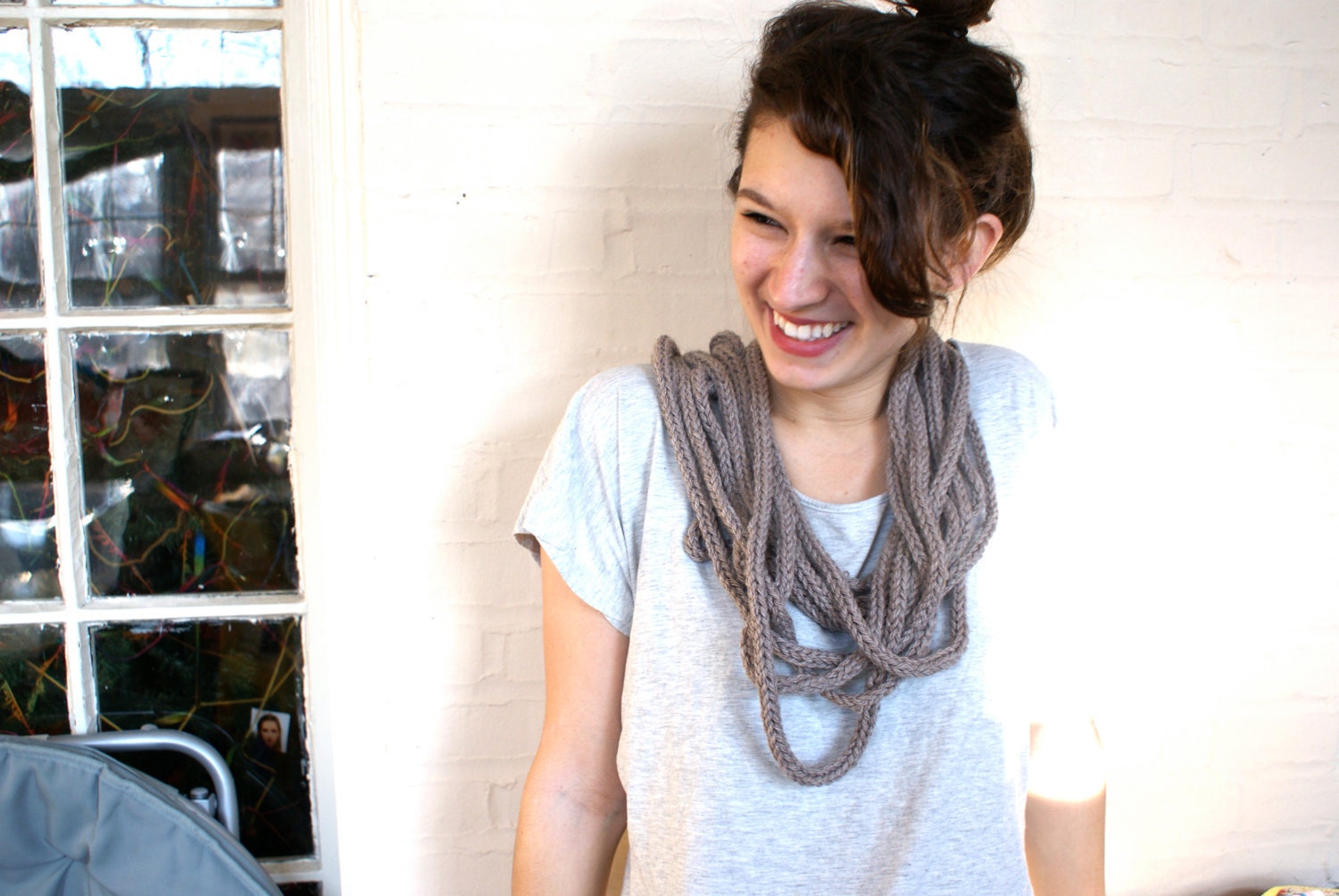 Oatmeal Scribble Scarf