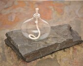 Oil Lamp with Slate Base